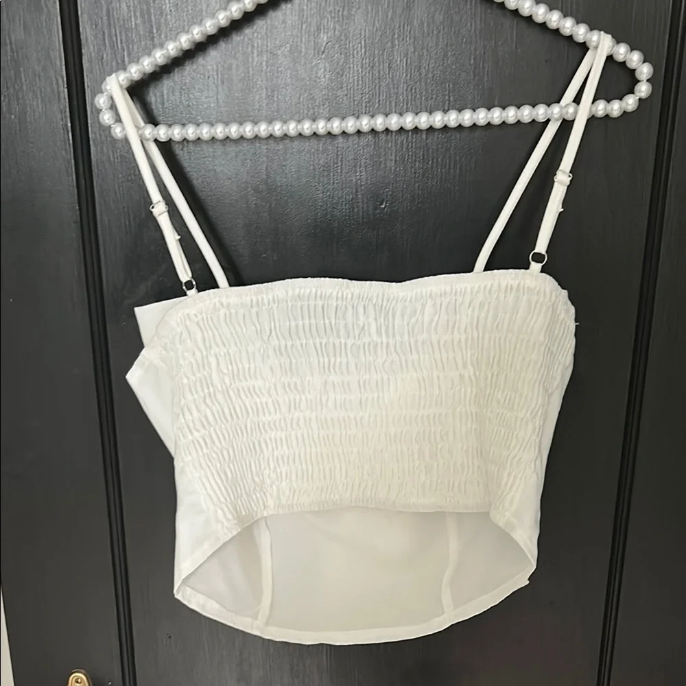 SHEIN White Bow Front Crop Spaghetti Strap - Picture 4 of 4